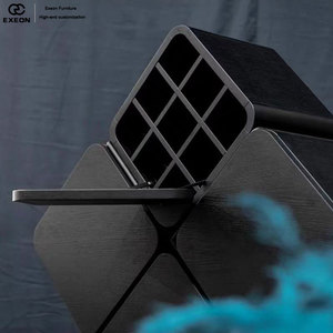 Meuble à vin en bois de luxe créatif, motif trèfle à quatre feuilles classique - Meuble de présentation de vaisselle pour salle à manger de villa - Product Image 1