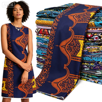 Kain Batik Afrika 100% Katun Tenun Bubble, Benang Carded, Berat Sedang 120gsm, Polos 6 Yard, Kain Afrika Terbaru