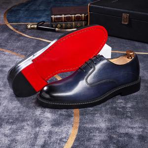 Chaussures de ville classiques pour hommes à semelles épaisses, talons rehaussants, imperméables, respirantes, à semelle rouge, tendance, nouvelle collection automne - Product Image 3