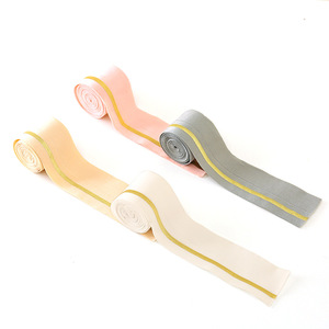 40mm Shinny vàng hoặc bạc dòng Foldover ban nhạc đàn hồi Ribbon với biểu tượng tùy chỉnh - Product Image 3