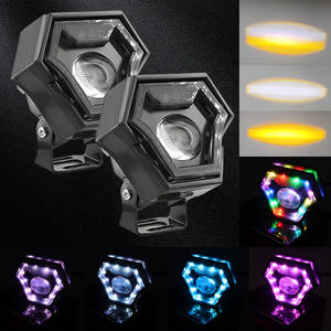 ไฟสปอร์ตไลท์รูปหกเหลี่ยมสำหรับมอเตอร์ไซค์ ไฟตัดหมอก RGB กันน้ำ ไฟ LED รุ่น MO-237 สำหรับรถยนต์และรถบรรทุก ขายดี - Product Image 5