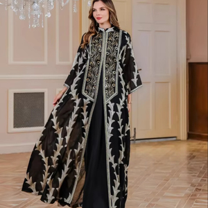 open lace back dress Vintage Ethnic Print Maxi Dresses Satin Spring Women Notched Empire Swing  Middle Eastern Arabic Party Clothes Eid red Dress M : Amazon.co.uk: Fashion