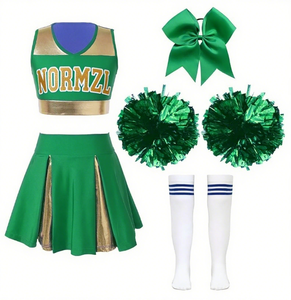 Ensemble de costume de danse de cheerleading pour filles, haut court sans manches et <span class=keywords><strong>jupe</strong></span> avec bandeau pompon - Product Image 3
