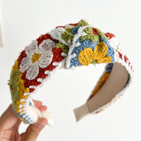 BEIQIAN BQ-130 Handgemaakt 100% katoenen 5cm brede gebreide haarband Kleurrijke bloemen fruit haakwerk borduurwerk Zoete Boho Vakantie