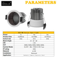 DGLUX Downlight LED Encastrable 7W 10W 20W Anti-éblouissement Dimmable Spot de Plafond CRI 90 DALI Triac 0-10V Tuya Intérieur