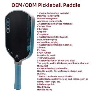 Raquette de pickleball professionnelle en fibre de carbone T700 de 16 mm avec poignée antidérapante en PU, surface en carbone texturée, 230 g, personnalisation OEM disponible - Product Image 6