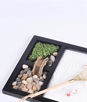 Mini kit de jardin Zen simulé pour bureau avec pont à poissons râteau pavillon et autres accessoires DIY Zen Garden Set vente en gros