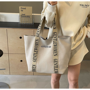Sac fourre-tout en coton recyclé durable personnalisé avec poche et fermeture éclair, taille moyenne, pour la publicité et les cadeaux avec impression de votre logo - Product Image 3