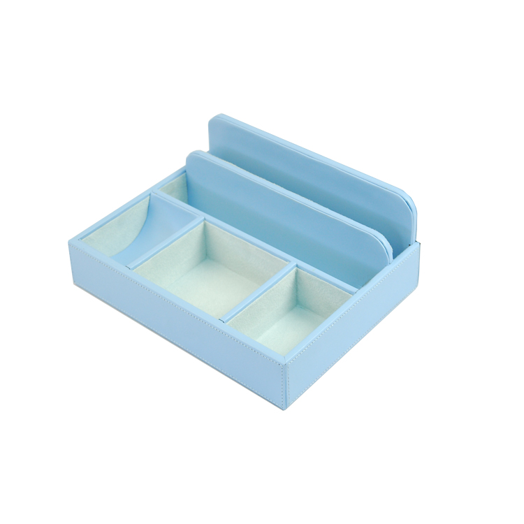 Персонализированный Органайзер из искусственной кожи для офисных канцелярских принадлежностей, настольный органайзер для хранения