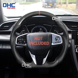 Volante in Vera Fibra di Carbonio Disponibile negli USA per <span class=keywords><strong>Honda</strong></span> Civic 10a Gen Fk8 Type R 2016-2021 con Impugnatura in Pelle Traforata - Product Image 6