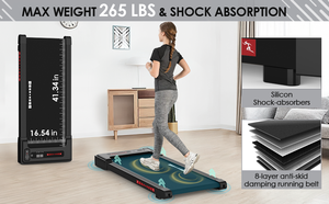 Q20 A + katlanır elektrikli ev koşu bandı Mini koşu bandı katlanır yürüyüş pedi masası düz kauçuk ahşap koşu bandı - Product Image 5