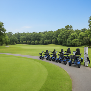 Voiturette de golf électrique pliable et buggy avec cadre en aluminium, batterie au lithium, capacité de charge de 150 kg, autonomie jusqu'à 72 trous, 4 <span class=keywords><strong>roues</strong></span> - Product Image 4