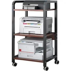 Industri 3-Tier Printer Meja Keranjang Mesin dengan Roda Adjustable Table Top Printer Berdiri untuk Rumah Kantor