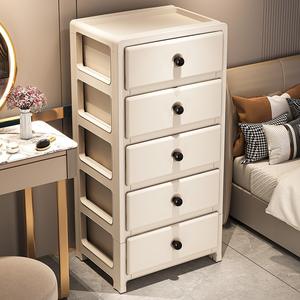 Armario de almacenamiento grueso con 4 cajones, mesa auxiliar para dormitorio, organizador para sala de estar, armario pequeño con cajones para aperitivos y juguetes - Product Image 2