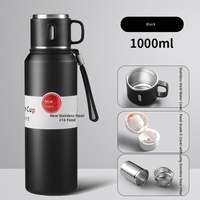 Nouvelle gourde isotherme en acier inoxydable 316 à double paroi sans BPA, portable, pour l'extérieur, la voiture, le voyage, le thé, avec couvercle et tasse