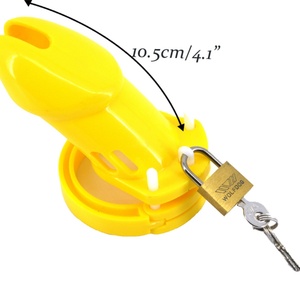 Prix d'usine Cage de chasteté à cadenas numéroté pour homme, anti-masturbation, en plastique jaune, modèle standard CB6000 - Product Image 5