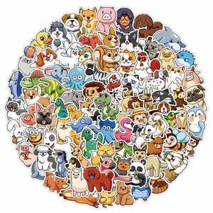 100pcs/bag Custom Cartoon Animal <b>Stickers</b> Waterproof Vinyl Eco-Friendly Capybara <b>Decals</b> for DIY Notebook Cup Diary Decoration - Product Image 1