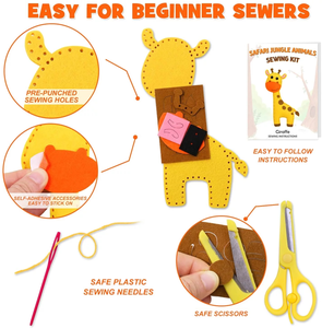 ชุดงานฝีมือเย็บปักถักร้อยรูปสัตว์สำหรับเด็ก ทำเองโดยตรงจากโรงงาน เหมาะสำหรับเด็กผู้หญิงและเด็กผู้ชาย ช่วยเสริมสร้างทักษะการเรียนรู้ จำหน่ายจำนวนมาก - Product Image 6