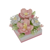 Ensemble de blocs de construction Concord Hot Flower en plastique ABS 494 pièces, jouet de bricolage, modèle de briques à assembler, housse anti-poussière, à partir de 7 ans, décoration de la maison, cadeau