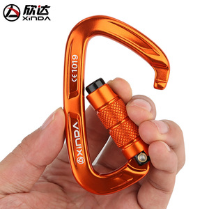 Xinda Carabiner D-Shape Aluminum Alloy <b>Locking</b> Safety Hook For Climbing Rappelling Outdoor Use - Product Image 5