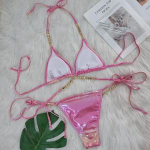 Costume da Bagno di Lusso <span class=keywords><strong>Senza</strong></span> <span class=keywords><strong>Spalline</strong></span> Personalizzato all'Ingrosso, <span class=keywords><strong>Bikini</strong></span> Patchwork Colorato in Spandex/Nylon, Set <span class=keywords><strong>Bikini</strong></span> e Abbigliamento da Spiaggia in Due Pezzi - Product Image 3