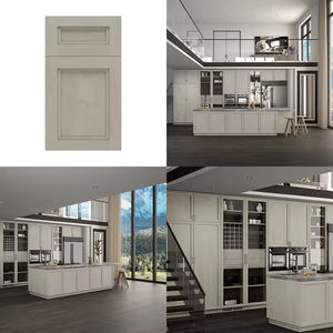 Diseños modernos de laca gris de madera MDF listo para montar Shaker Door Kitchen Cabinet Set de Vietnam - Product Image 1