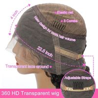 Perruque sans colle prête à porter, 10-34 pouces, cheveux humains brésiliens, perruques frontales en dentelle pré-coupées, ondulées, cuticules alignées