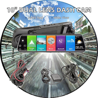Système de capteur de stationnement universel pour voiture à double objectif de 10 pouces avec ADAS, vision nocturne, WiFi 4G, GPS, Android, garantie 1 an