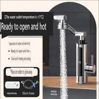 Robinet d'eau chaude électrique instantané 3400W, chauffe-eau sans réservoir thermostatique intelligent avec affichage LED et rotation à 360° °   Rotation pour la cuisine à domicile