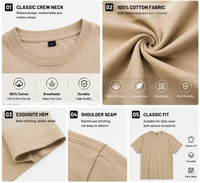 Zomercollectie 2026 Veelzijdig effen heren T-shirt met korte mouwen Casual 100% katoen 200 gram Geëmbossed design