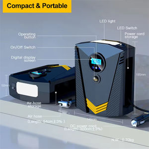 휴대용 자동차 공기 펌프 120W ABS 소재 스마트 디지털 진공 디지털 스마트 압력 150 PSI 휠 타이어 팽창기 가정용 자전거 사용 - Product Image 3