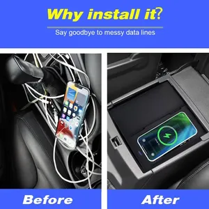 Pour <span class=keywords><strong>Ford</strong></span> EVEREST Ranger chargeur sans fil de voiture 15W adaptateur de plaque de charge de téléphone portable rapide accessoires de Modification <span class=keywords><strong>2015</strong></span>-2021 - Product Image 3