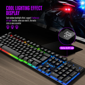 Teclado para juegos T20 con cable, iluminado, en árabe, español y ruso, teclado de membrana, 104 teclas, accesorios para computadora, teclado para juegos. - Product Image 5
