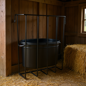 D0100HRIVBT Mangeoire murale pour bétail 27 x 10 x 25 pouces en acier, pour chèvres, chevaux et autres animaux, facile à utiliser - Product Image 2