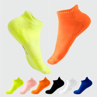 Chaussettes de sport athlétiques antidérapantes professionnelles pour hommes et femmes, avec amorti en boucle éponge, soutien de la voûte plantaire et maille respirante, idéales pour la course à pied