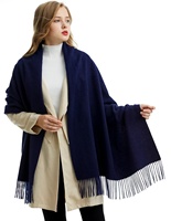 Châle en cachemire pour femme de créateur - Longueur moyenne/longue, épais, chaud, imprimé numérique floral, couleur unie, pompon, pour toutes les occasions