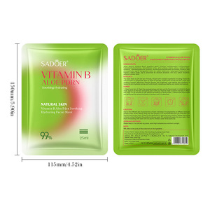 Mascarilla Facial OEM SADOER con Aloe Vera y Vitamina B, Calma la Piel, Equilibra el Sebo, Ilumina e Hidrata Diariamente - Product Image 4