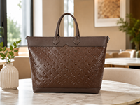 Maßgefertigte Damen Crossbody Tragetasche Braun Geprägtes PU-Leder Große Schulterhandtasche mit Obergriff OEM ODM Modische Handtasche