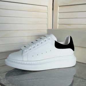 Baskets plateforme oversize de créateur pour femmes et hommes en cuir blanc <span class=keywords><strong>avec</strong></span> languette de talon noire, chaussures de marche décontractées et tendance à semelle épaisse pour hommes - Product Image 6