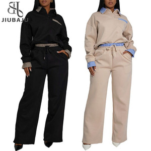 <span class=keywords><strong>Tuta</strong></span> Sportiva Invernale da <span class=keywords><strong>Donna</strong></span> con Contrasto di Colori, Set Due Pezzi <span class=keywords><strong>Oversize</strong></span> Casual, Top Sportivo Classico con Colletto e Pantaloni per <span class=keywords><strong>Donna</strong></span> - Product Image 1