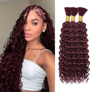 Extensions de <span class=keywords><strong>cheveux</strong></span> humains soyeux et doux sans trame <span class=keywords><strong>pour</strong></span> style bohème, <span class=keywords><strong>cheveux</strong></span> humains en vrac 99J Deep Curly Wave <span class=keywords><strong>pour</strong></span> femmes noires - Product Image 2
