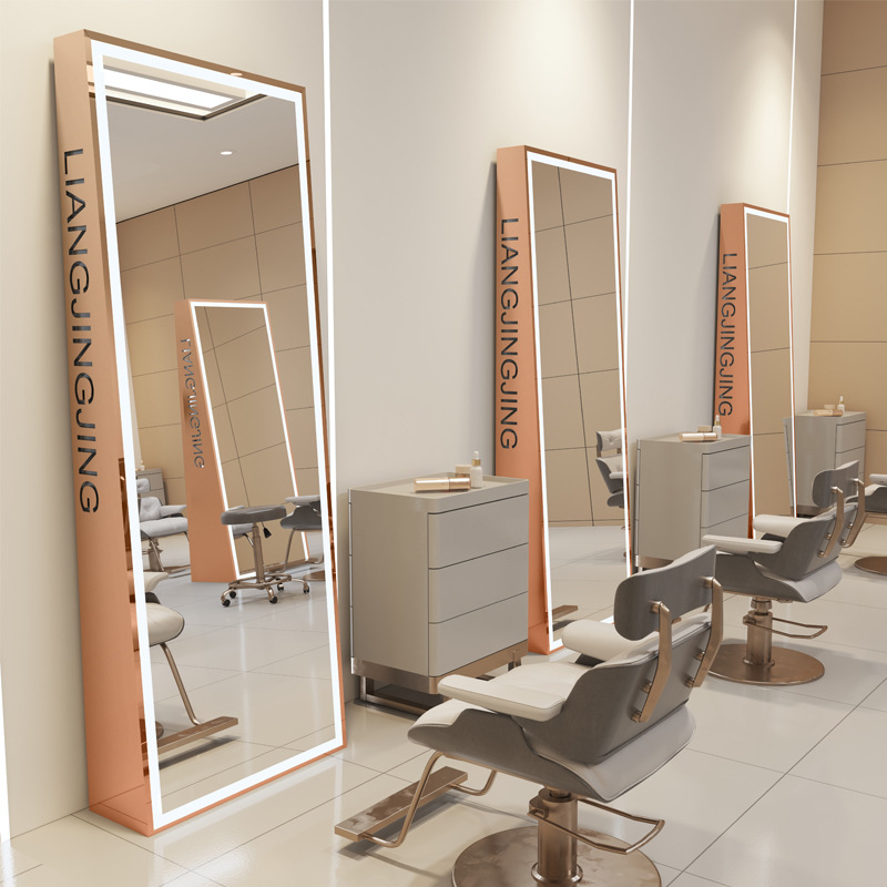 Rose gold stainless steel frame with light