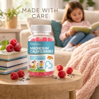Gummies au magnésium pour enfants saveur framboise 35 mg Complément alimentaire antioxydant 60 unités Non destiné aux femmes enceintes