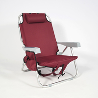Sac à dos pliable chaise de plage chaise longue de plage en plein air inclinable chaises de plage pliables à siège bas