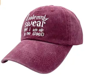 Women's I Solemnly Swear Funny Baseball Cap Adjust Washed Vintage Dad Hat