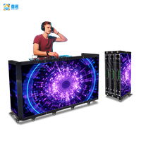 Cabina de DJ Móvil Curva Plegable de Seis Paneles con LED, Alto Brillo, Tamaño Personalizado, Pantalla de Video Portátil Profesional para Centros Comerciales