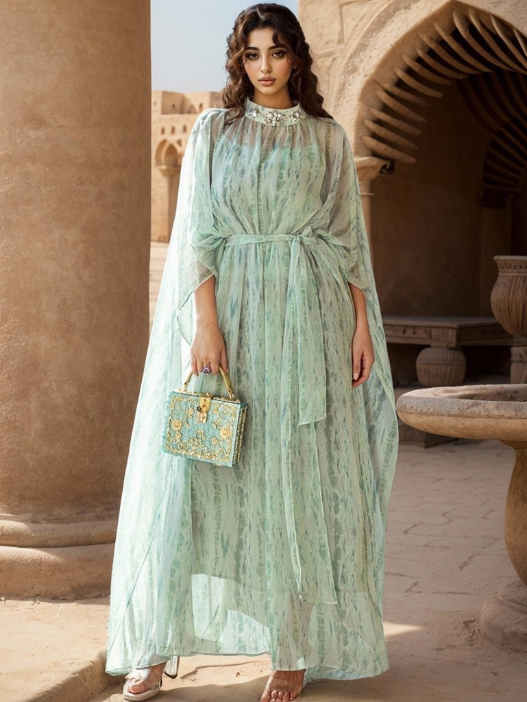 Wholesale Mint Chiffon Dress Three-Layer Chiffon Design | Alibaba.com