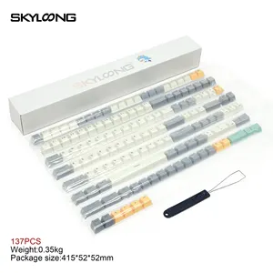 Skyloong PBT teclas fofas para teclado mecânico 126 peças teclas coloridas para teclado mecânico
