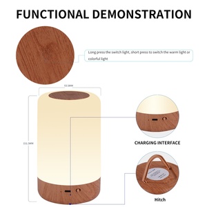 Lampe de nuit tactile rechargeable F13, multicolores, portable, pour bureau, chevet, 16 couleurs RGB, lumière d'ambiance - Product Image 2