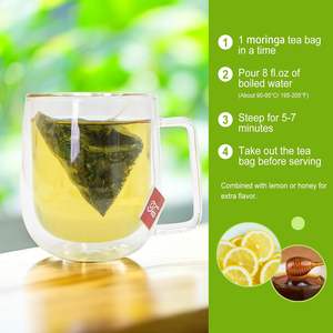 شاي أعشاب من أوراق المورينجا العضوية الطبيعية صندوق مخصص شاي تنحيف غير غمو خالي من الكافيين منتقاة حديثا - Product Image 5